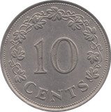 1972 10 CENTS MALTA - WORLD COINS - Cambridgeshire Coins