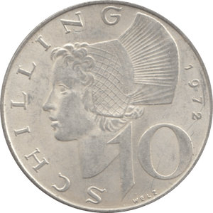 1972 10 SHILLINGS AUSTRIA - WORLD COINS - Cambridgeshire Coins