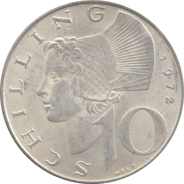 1972 10 SHILLINGS AUSTRIA - WORLD COINS - Cambridgeshire Coins