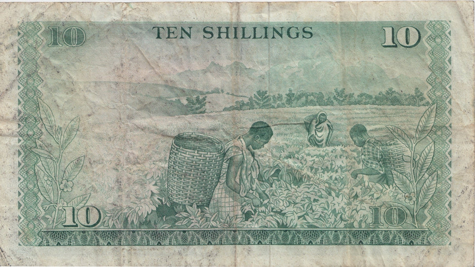 1972 10 SHILLINGS BANKNOTE KENYA REF 858 - World Banknotes - Cambridgeshire Coins