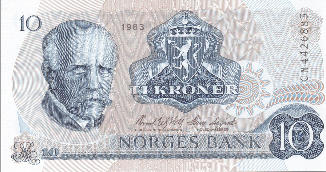 1972-1984 10 KRONER BANKNOTE NORWAY REF 939 - World Banknotes - Cambridgeshire Coins