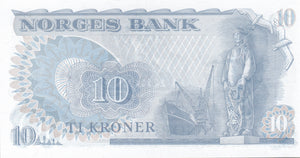 1972-1984 10 KRONER BANKNOTE NORWAY REF 939 - World Banknotes - Cambridgeshire Coins