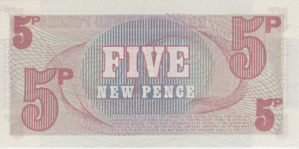 1972 5 PENCE BRITISH FORCES BANKNOTE GREAT BRITAIN REF 729 - World Banknotes - Cambridgeshire Coins