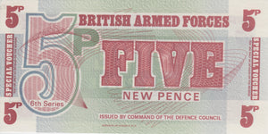 1972 5 PENCE BRITISH FORCES BANKNOTE GREAT BRITAIN REF 729 - World Banknotes - Cambridgeshire Coins