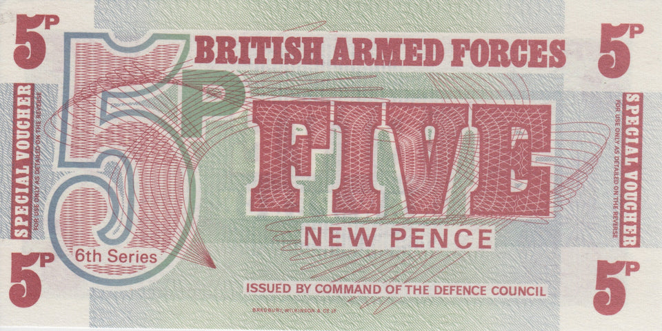 1972 5 PENCE BRITISH FORCES BANKNOTE GREAT BRITAIN REF 729 - World Banknotes - Cambridgeshire Coins