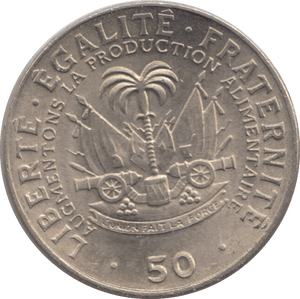 1972 50 CENTS HAITI - WORLD COINS - Cambridgeshire Coins