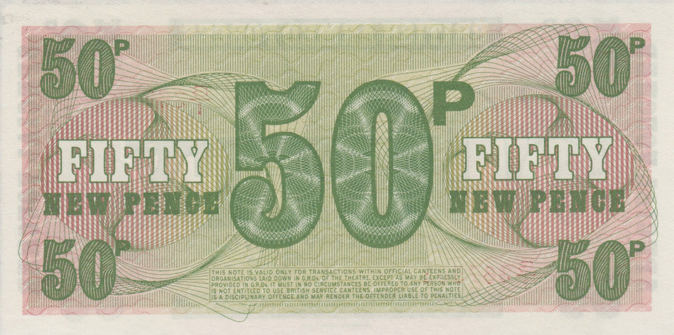 1972 50 PENCE BRITISH FORCES BANKNOTE GREAT BRITAIN REF 728 - World Banknotes - Cambridgeshire Coins
