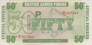 1972 50 PENCE BRITISH FORCES BANKNOTE GREAT BRITAIN REF 728 - World Banknotes - Cambridgeshire Coins