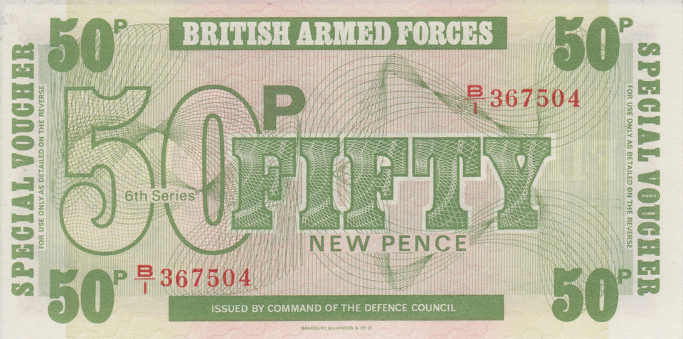 1972 50 PENCE BRITISH FORCES BANKNOTE GREAT BRITAIN REF 728 - World Banknotes - Cambridgeshire Coins