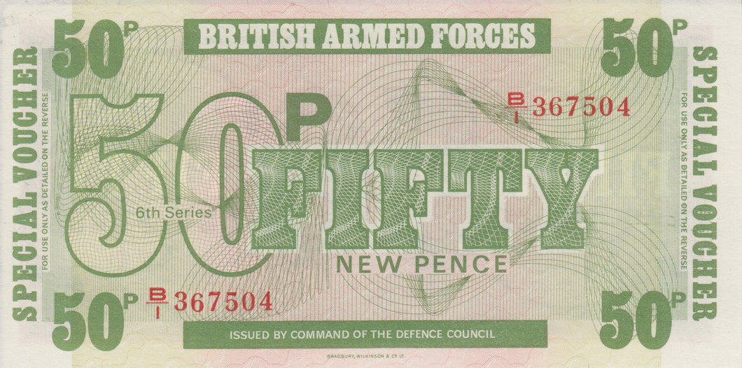 1972 50 PENCE BRITISH FORCES BANKNOTE GREAT BRITAIN REF 728 - World Banknotes - Cambridgeshire Coins