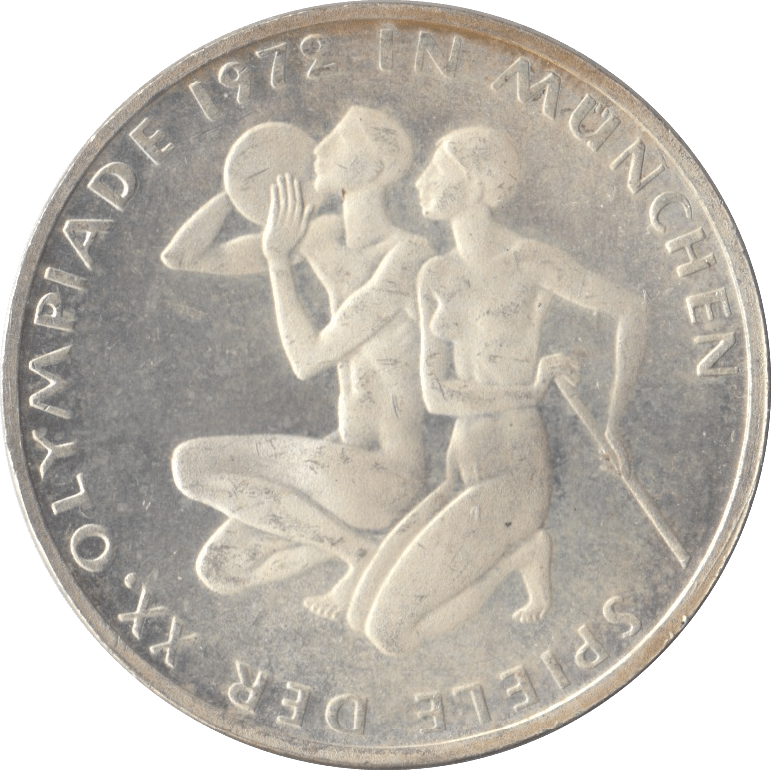1972 GERMANY MÜNCHEN OLYMPIAD SILVER 10 MARKS - SILVER WORLD COINS - Cambridgeshire Coins