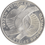 1972 GERMANY MUNICH OLYMPIAD SILVER 10 MARKS - SILVER WORLD COINS - Cambridgeshire Coins