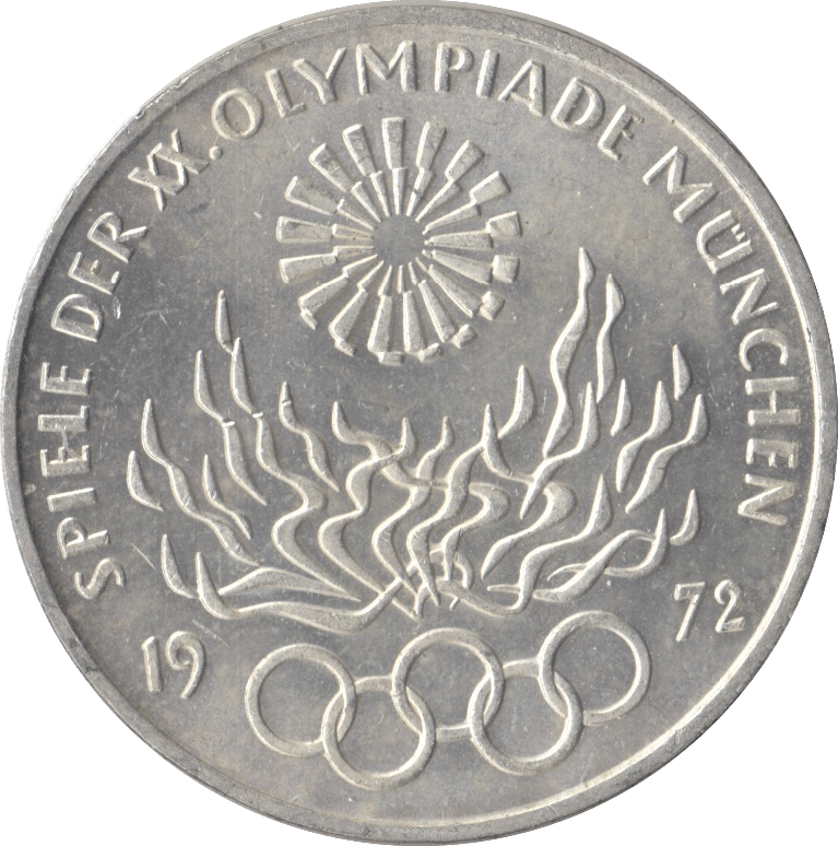 1972 GERMANY MUNICH OLYMPIAD SILVER 10 MARKS - SILVER WORLD COINS - Cambridgeshire Coins