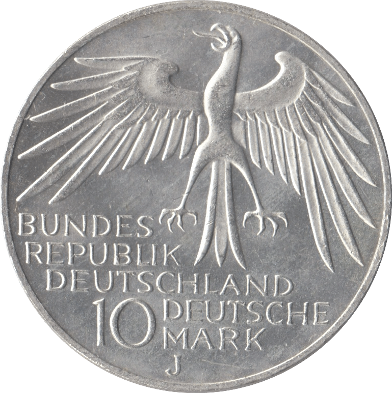 1972 GERMANY MUNICH OLYMPIAD SILVER 10 MARKS - SILVER WORLD COINS - Cambridgeshire Coins