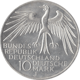 1972 GERMANY MUNICH OLYMPIAD SILVER 10 MARKS - SILVER WORLD COINS - Cambridgeshire Coins