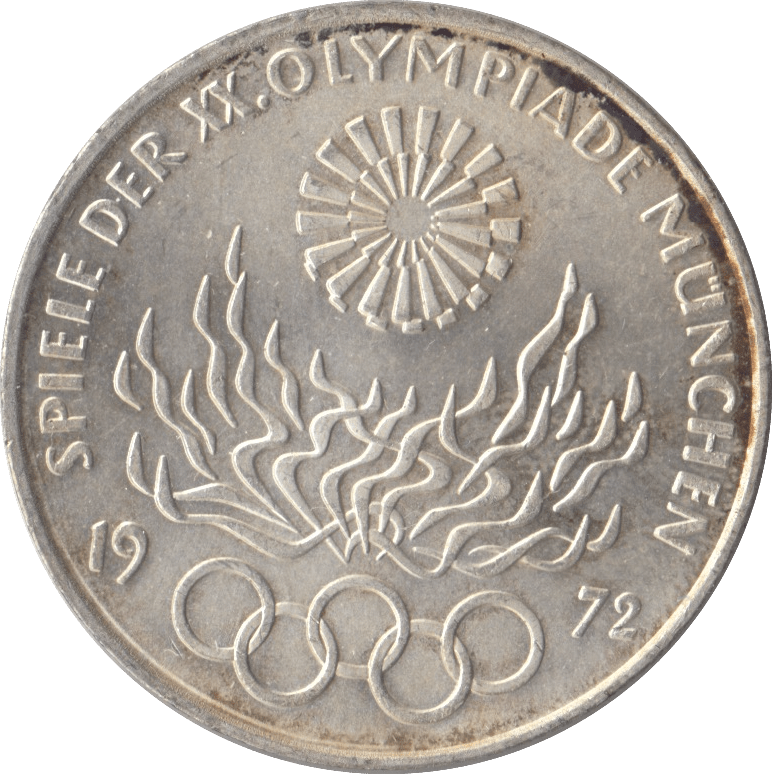 1972 GERMANY MUNICH OLYMPIAD SILVER 10 MARKS - SILVER WORLD COINS - Cambridgeshire Coins
