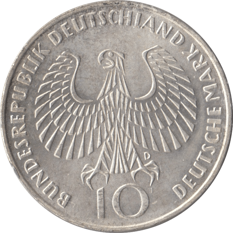 1972 GERMANY MUNICH OLYMPIAD SILVER 10 MARKS - SILVER WORLD COINS - Cambridgeshire Coins
