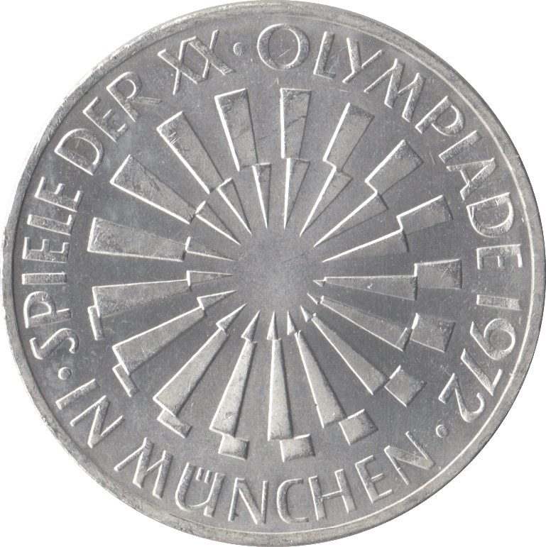 1972 GERMANY OLYMPIAD SILVER 10 MARKS - SILVER WORLD COINS - Cambridgeshire Coins