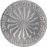 1972 GERMANY OLYMPIAD SILVER 10 MARKS - SILVER WORLD COINS - Cambridgeshire Coins