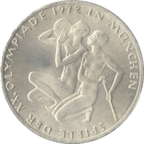 1972 GERMANY OLYMPIAD SILVER 10 MARKS - SILVER WORLD COINS - Cambridgeshire Coins