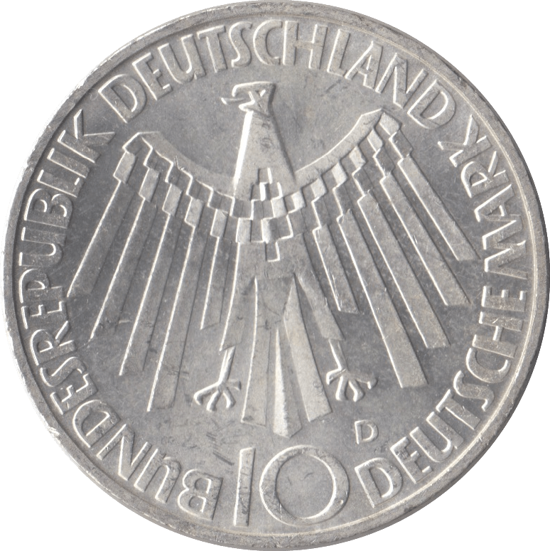 1972 GERMANY OLYMPIAD SILVER 10 MARKS - SILVER WORLD COINS - Cambridgeshire Coins