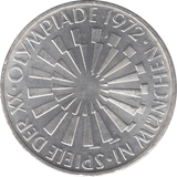 1972 GERMANY OLYMPIAD SILVER 10 MARKS - SILVER WORLD COINS - Cambridgeshire Coins