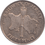 1972 JERSEY FIFTY PENCE - WORLD COINS - Cambridgeshire Coins