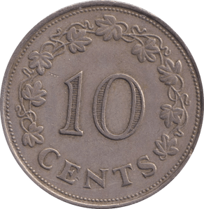1972 MALTA 10 CENTS - WORLD COINS - Cambridgeshire Coins
