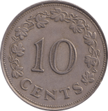 1972 MALTA 10 CENTS - WORLD COINS - Cambridgeshire Coins