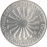 1972 OLYMPIAD SILVER 10 MARKS GERMANY - SILVER WORLD COINS - Cambridgeshire Coins