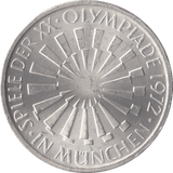 1972 OLYMPIAD SILVER 10 MARKS GERMANY - SILVER WORLD COINS - Cambridgeshire Coins