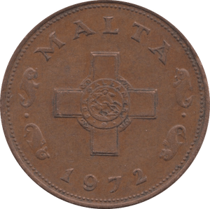 1972 ONE CENT MALTA - WORLD COINS - Cambridgeshire Coins