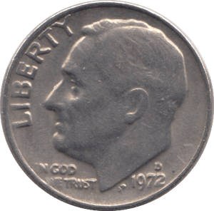 1972 ONE DIME USA - SILVER WORLD COINS - Cambridgeshire Coins