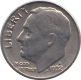 1972 ONE DIME USA - SILVER WORLD COINS - Cambridgeshire Coins