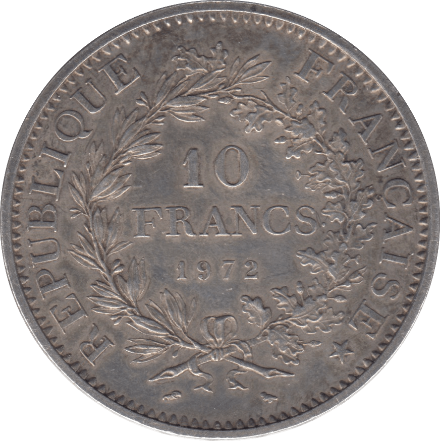 1972 SILVER 10 FRANCS FRANCE - SILVER WORLD COINS - Cambridgeshire Coins