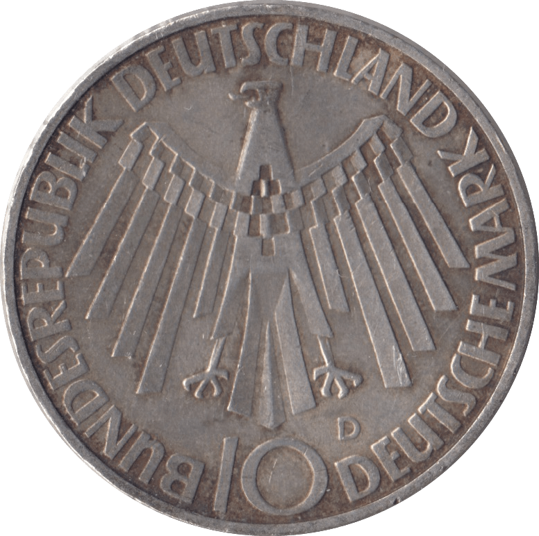 1972 SILVER 10 MARK MINT GERMANY - SILVER WORLD COINS - Cambridgeshire Coins