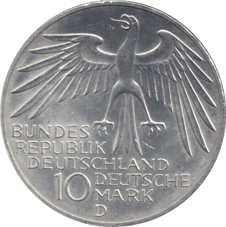 1972 SILVER 10 MARKS GERMANY - WORLD SILVER COINS - Cambridgeshire Coins