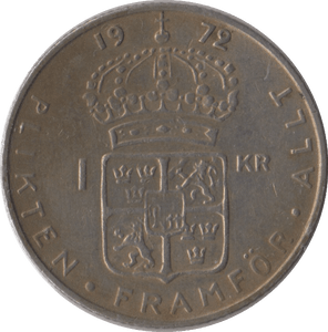1972 SWEDEN ONE KRONER - WORLD COINS - Cambridgeshire Coins