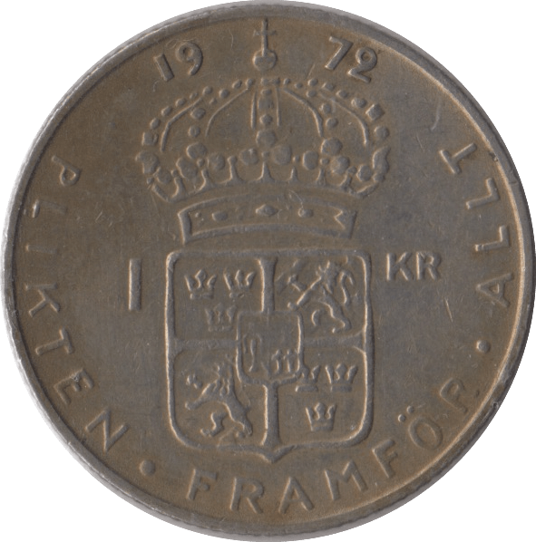 1972 SWEDEN ONE KRONER - WORLD COINS - Cambridgeshire Coins