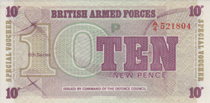 1972 TEN PENCE BRITISH FORCES BANKNOTE GREAT BRITAIN REF 730 - World Banknotes - Cambridgeshire Coins