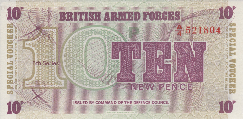 1972 TEN PENCE BRITISH FORCES BANKNOTE GREAT BRITAIN REF 730 - World Banknotes - Cambridgeshire Coins