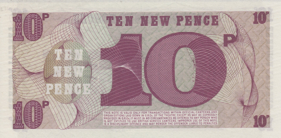 1972 TEN PENCE BRITISH FORCES BANKNOTE GREAT BRITAIN REF 730 - World Banknotes - Cambridgeshire Coins