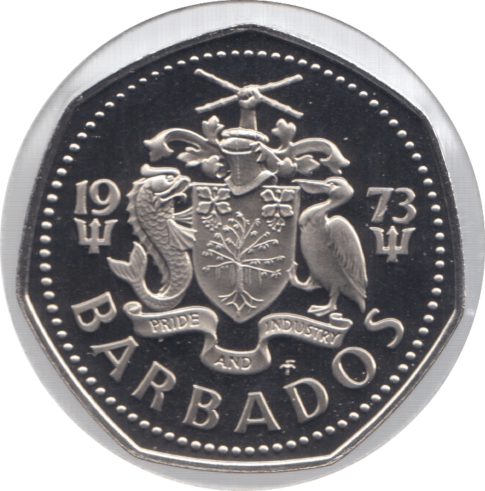 1973 1 DOLLAR BARBADOS (PROOF) - WORLD COINS - Cambridgeshire Coins