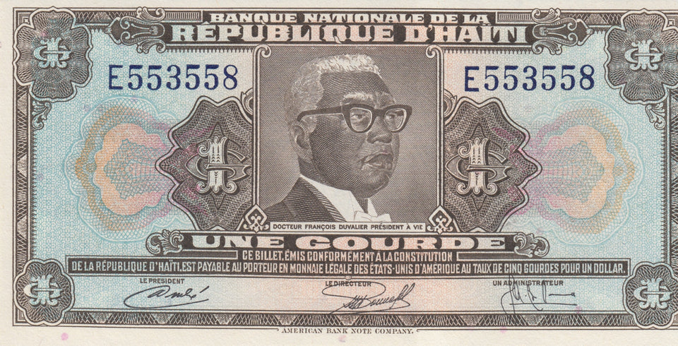 1973 1 GOURDE HAITI BANKNOTE HAITI REF 790 - World Banknotes - Cambridgeshire Coins