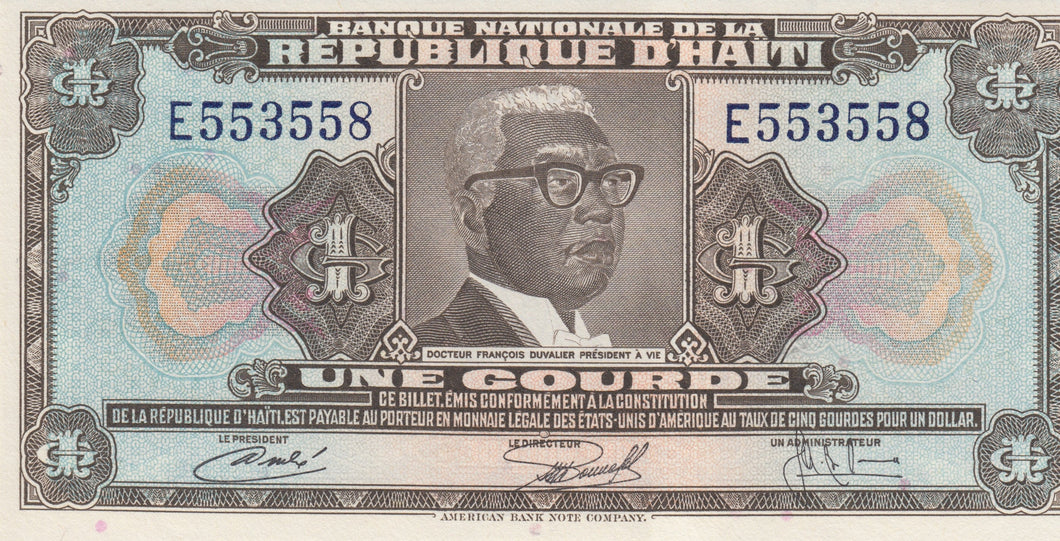1973 1 GOURDE HAITI BANKNOTE HAITI REF 790 - World Banknotes - Cambridgeshire Coins