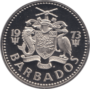 1973 2 DOLLAR BARBADOS (PROOF) - WORLD COINS - Cambridgeshire Coins