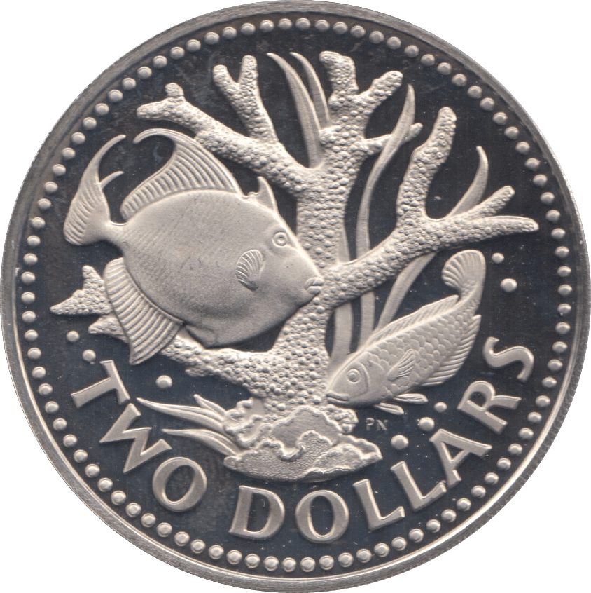 1973 2 DOLLAR BARBADOS (PROOF) - WORLD COINS - Cambridgeshire Coins