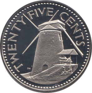 1973 25 CENTS BARBADOS (PROOF) - WORLD COINS - Cambridgeshire Coins