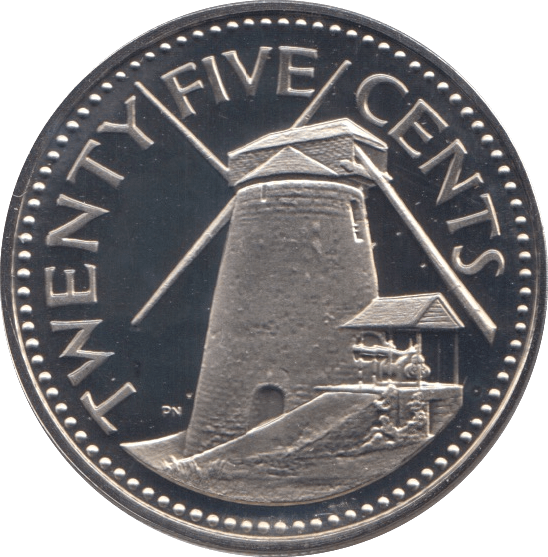 1973 25 CENTS BARBADOS (PROOF) - WORLD COINS - Cambridgeshire Coins