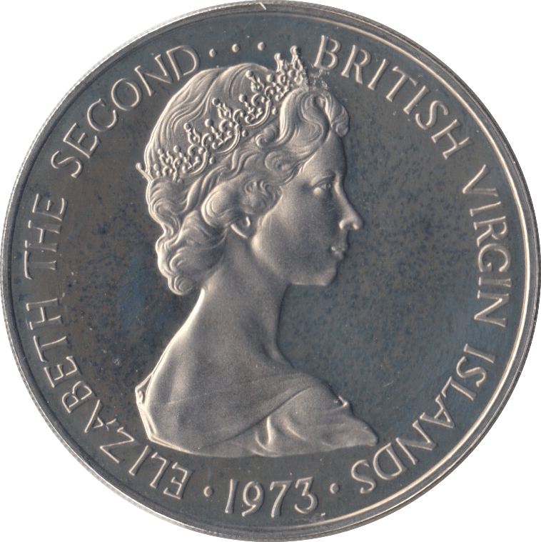 1973 50 CENT BRITISH VIRGIN ISLANDS SILVER (PROOF) - SILVER WORLD COINS - Cambridgeshire Coins